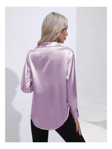 Camisa De Mujer De Manga Larga Con Botones De Imitación