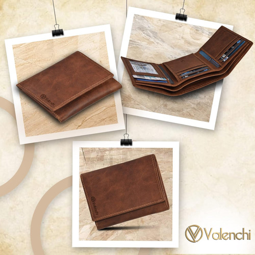 Valenchi Billetera Trifold De Piel Para Hombre - Rfid Blo...