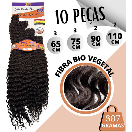 Cabelo Cacheado Orgânico Ariel Rússia Zhang 110cm Crochet