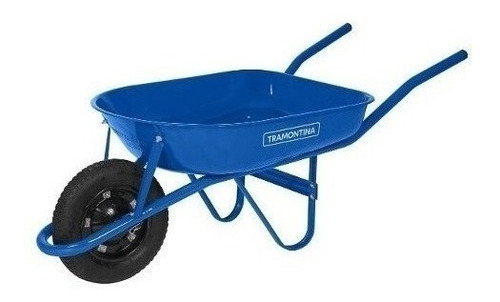 Carretilla Metal Azul 55lt.c/rueda Inflable Tramontina