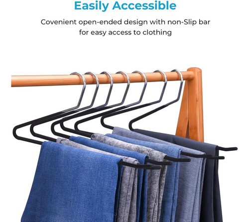 Js Hanger Non Slip Pants Hangers 20 Pack Open Ended Easy ...