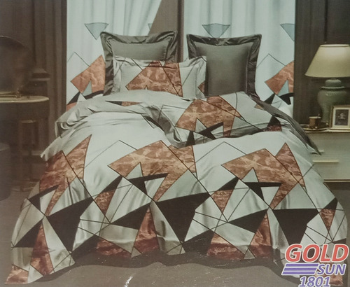 Imagen 7 de 10 de Colcha Set 7 Piezas + 2 Cortinas + Juego Sábanas