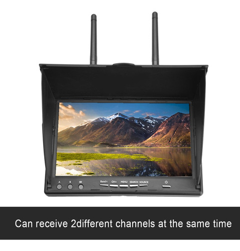 Monitor Fpv Zerone De 7 Pulgadas, Lcd, 800 X 480, 5,8 Ghz, 4