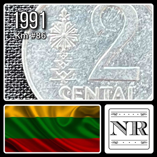 Lituania - 2 Centai - Año 1991 - Escudo - Km #86