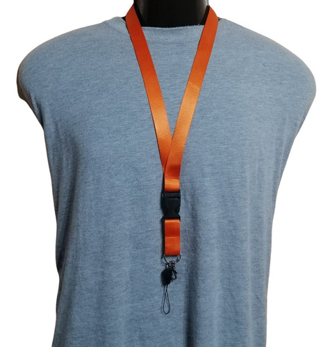 Imagen 1 de 1 de Naranjo Texturado - 50 Lanyard 2cm X 45cm Portacredencial