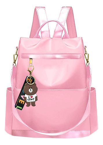 Bolsa Lateral Ombro Feminina Mochila Costa Trabalho Social Cor Rosa-claro