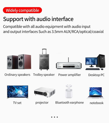 Imagen 8 de 9 de Transmisor Receptor Bluetooth 5.0 Nfc Tv Pc Tablet Home Auto