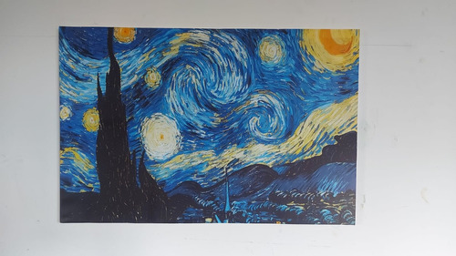 Cuadro Sobre Bastidor 90x60cm Noche Estrellada Memeca Deco