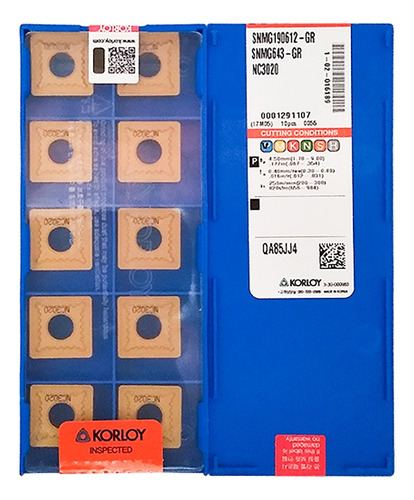 Insert Giratorio Snmg120408-hm Nc3020 100% Original, 10 Uni