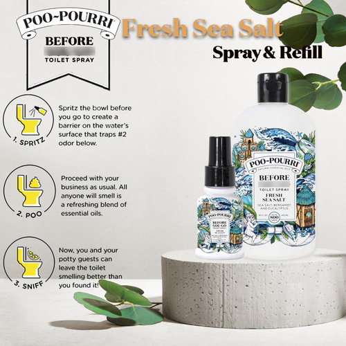 Aerosol Para Inodoro Sal Marina Fresca 473 Ml Y Espray 41 Ml