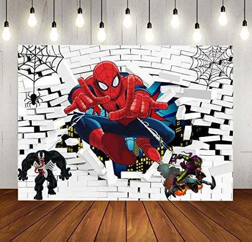 Spiderman Theme Photo Backdrops Superhero White Brick