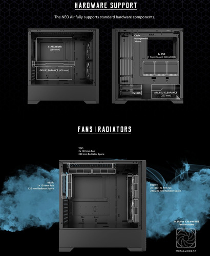 Imagen 5 de 10 de Gabinete Phanteks Metallicgear Neo Air 2x Coolers Argb