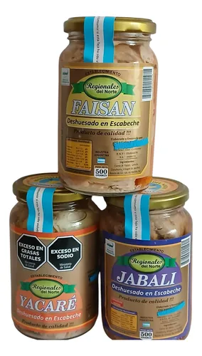 3 Jabalí, Yacaré, Faisán En Escabeche ( Regionales Del .