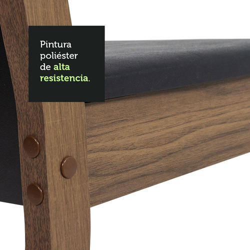 Madesa Juego Comedor 4 Sillas Color Marron/Crema/Sintético Negro