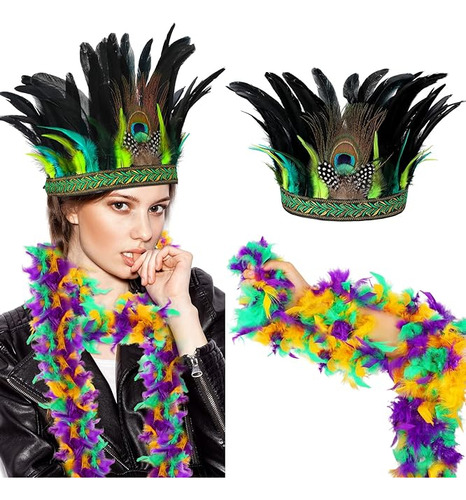 Mardi Gras Plumas Y Plumas Chandelle Disfraz Carnaval Boas P