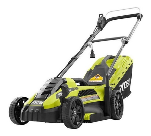 Imagen 1 de 2 de Máquina podadora de césped eléctrica Ryobi RYAC130 con bolsa recolectora amarilla y negra 120V