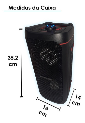 Imagem 2 de 5 de Caixa De Som Bluetooth First Option Fh402 Fm Usb Luzes Led