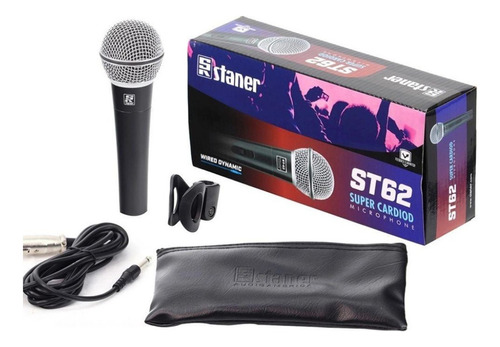 Staner ST62 Microfone Profissional Dinâmico Cor Preto