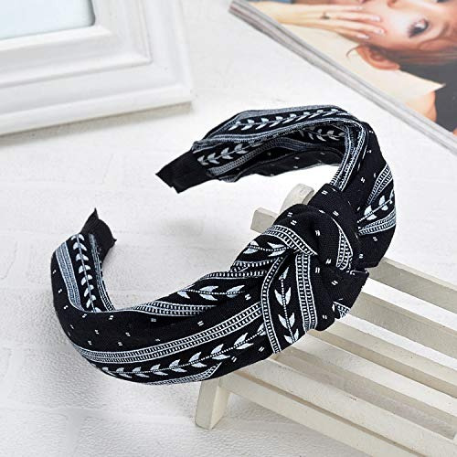 6 Diademas Anchas De Algodn-lino Con Nudo, Estilo Boho