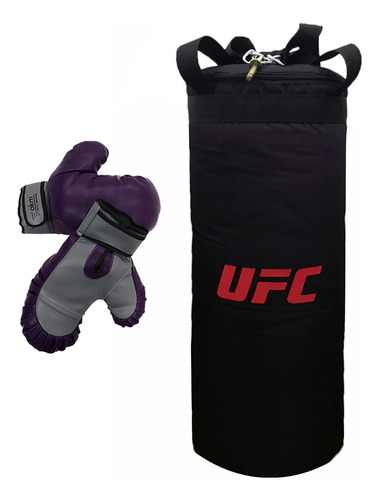 Saco De Boxeo Ufc + Guantes - Saco Sin Relleno