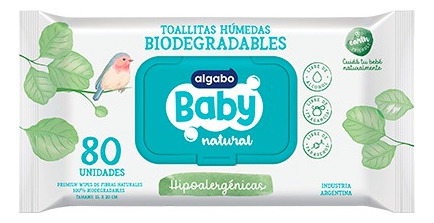 Baby Toallitas Biodegradables Húmedas 80u Algabo