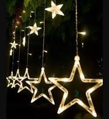 Luces Luz Led Cascada Estrella Amarillo Cálido Navidad 
