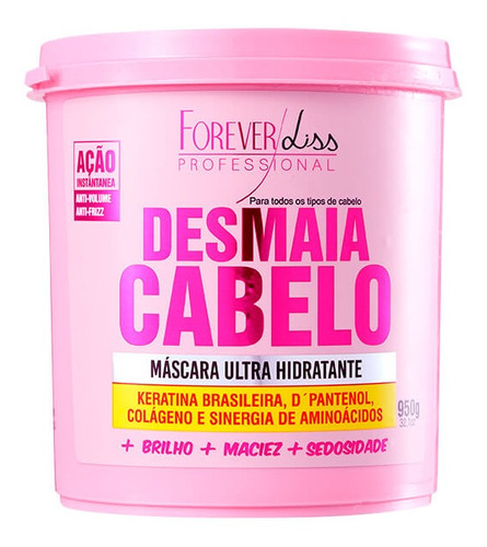 Forever Liss Máscara Ultra Hidratante Desmaia Cabelo 950 G