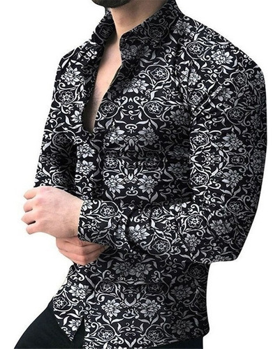 Gift Casuale Brand Long Sleeve Men's Floral Shirt