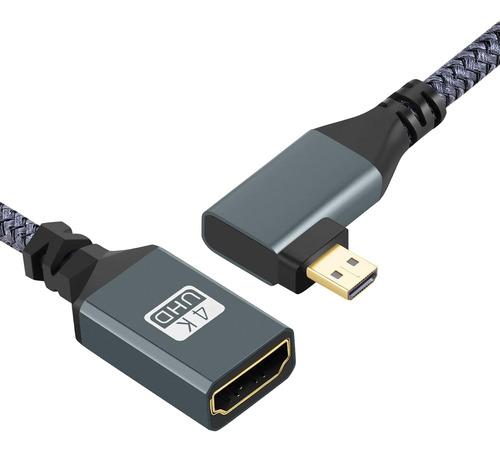 Cable Adaptador De Micro Hdmi A Hdmi Acodado A La Izquier...