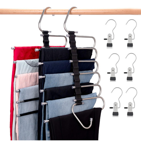 Pack 2 Perchas Mágicas Pantalones Ahorra Espacio Organizador