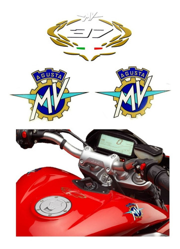 Kit Adesivo Para Mv Agusta F4 15211 Cor Azul/amarelo/verde/vermelho