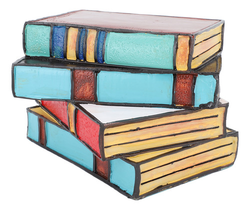 Libros Apilados Manchados De Resina Hechos A Mano, Vintage,