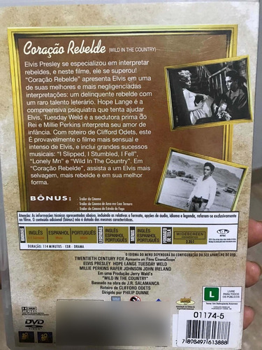 Dvd: Coração Rebelde - Elvis Wild In The Country Raro