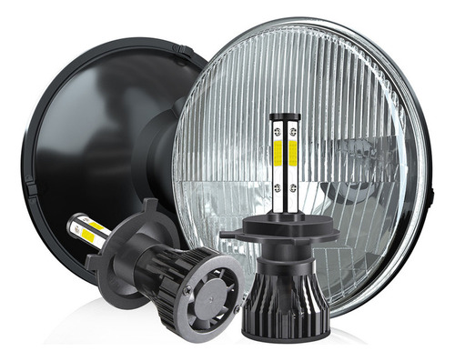 Faros Led Redondos Cromados Modificados De 7 Pulgadas