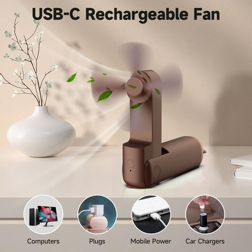 Mini Ventilador De Mano, Ventilador Plegable, Portátil, Con