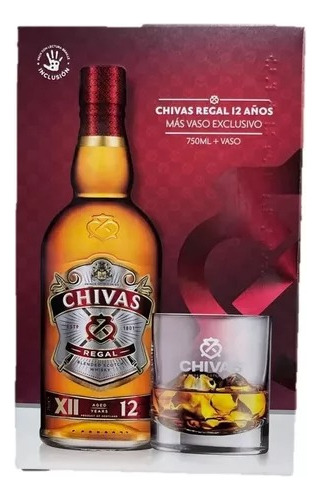 Pack Whisky Chivas Regal 12 Años 750ml  + Vaso Original