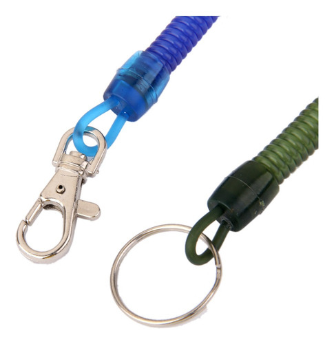 Y 12pcs Resorte De Plástico Espiral Llavero Retráctil Clips