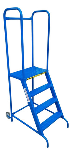Escalera Rodante Burro En Hierro Altura 0.80m Mega Escaleras Azul