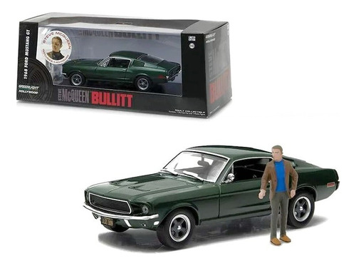 Mustang 1968 Bullitt Con Figura Mcqueen - M Greenlight 1/43