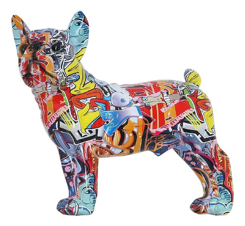 Bulldog Frances Figura Decorativa Grafite Colores 