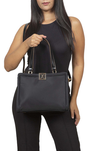 Bolsa Satchel Cloe Llaldemi Grande Color Negro