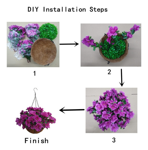 Maceta Colgante De Flores Artificiales Para Decoración Exte