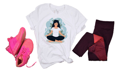 Remera Dama Mujer Moda Namaste Meditación Yogas Homm #17