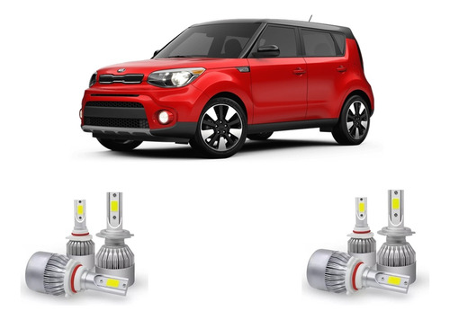 Kit Ultra Led Kia Soul 2015/2019 Farol Alto Baixo E Milha