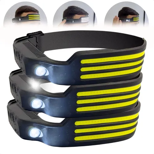 comprar Kit 3 Lanterna Cabeça 3 Leds Branco Prova D'água C\u002F Sensor