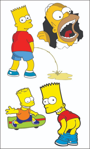 Adesivo Cartela Bart Simpson Com 4 Adesivos