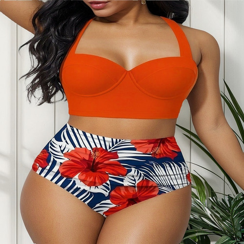 Conjunto De Bikini De Talla Grande Para Mujer [u]