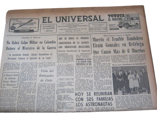 Periodico El Universal Jueves 10 De Junio De 1965 Original