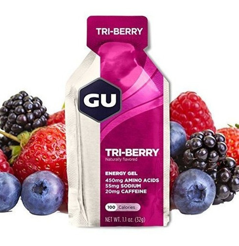 Gu Energy Original Energy Nutrition Energy Gel, Tri-berry,
