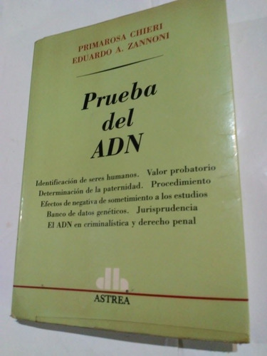 Libro Prueba Del Adn.  Chieri/ Zannoni. Derecho Penal.